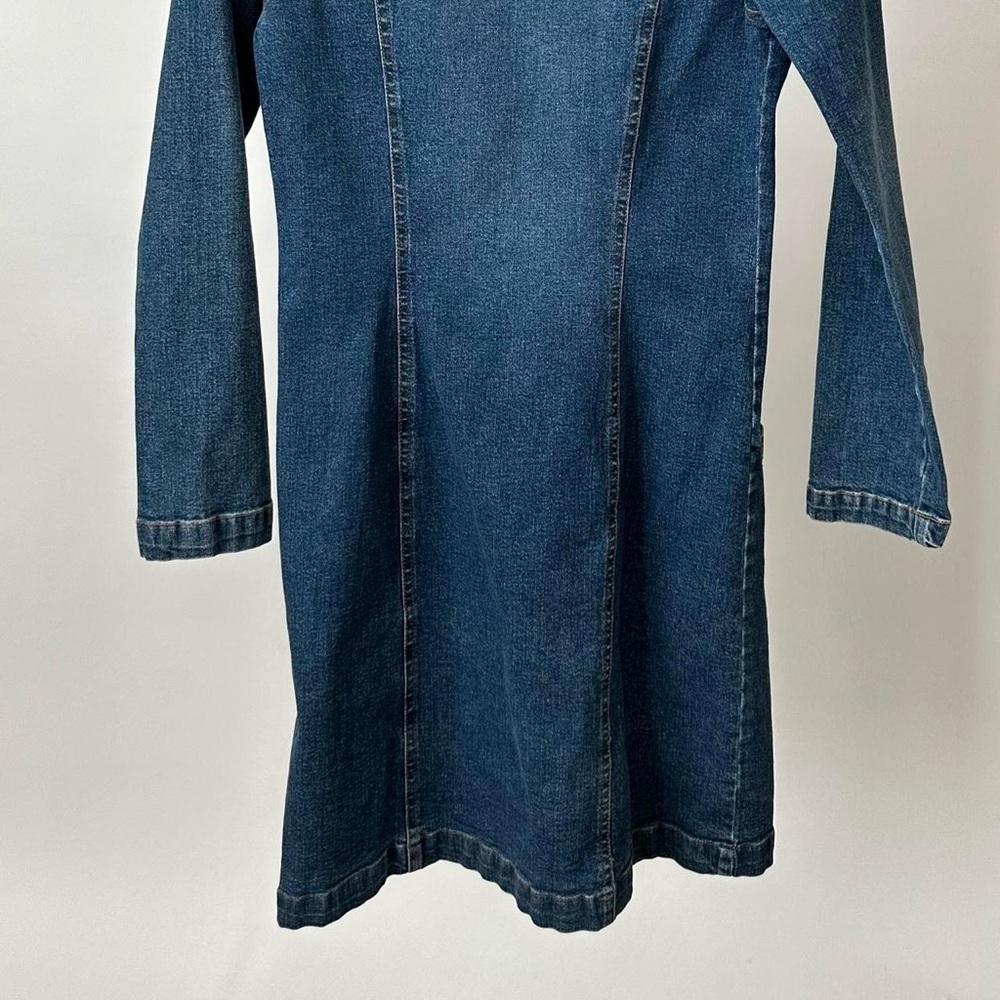 VINTAGE Y2K GUESS WORKWEAR Blue Denim Dress Knee Length Size-women's 6 - Picture 7 of 10